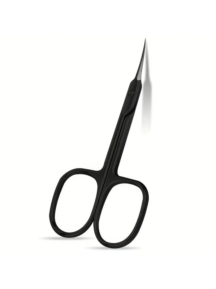 Curved Scissors  Multi-Purpose Stainless Steel Non-Slip Grip Scent-Free Shar Beauty Tool for Eyebrows Nails and Makeup Care