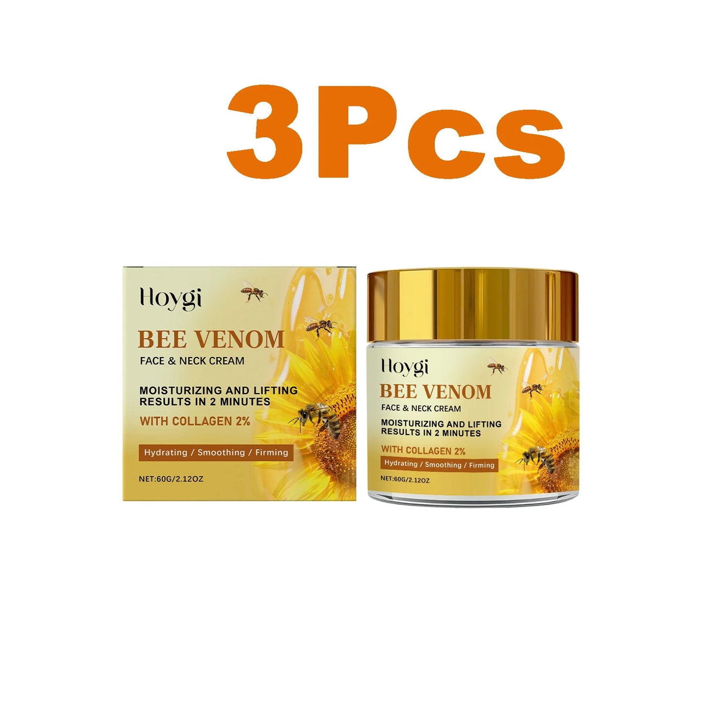 Bee Venom Firming Cream Reduce Fine Line Lifting Face Moisturizer Tightened Skin Smoothing Anti-Aging Firming Neck Lotion