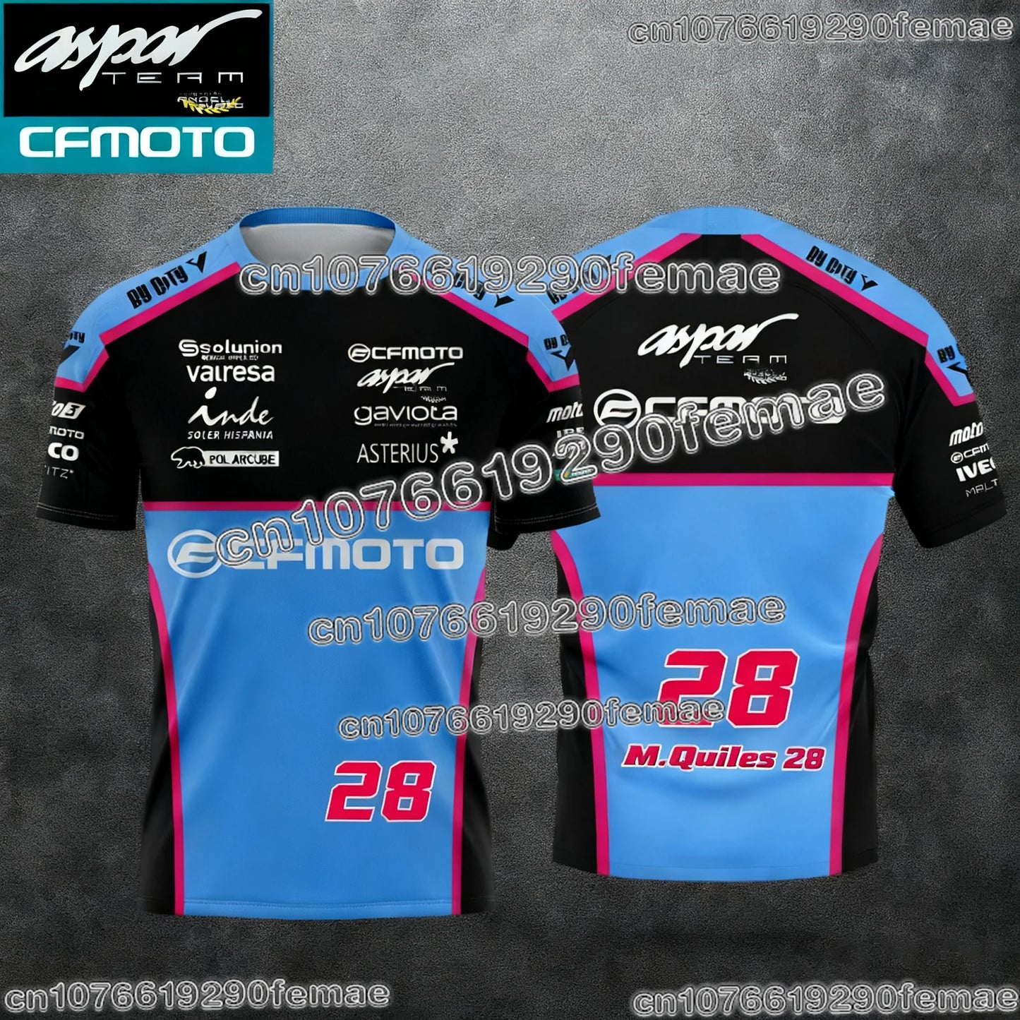 Cfmoto Aspar Racing Team Fan T-shirt Men Women Kids Motorcycle Sport Casual Short Sleeve Fashion Daily Comfortable Tee