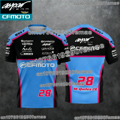 Cfmoto Aspar Racing Team Fan T-shirt Men Women Kids Motorcycle Sport Casual Short Sleeve Fashion Daily Comfortable Tee