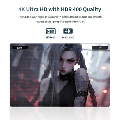 CHONSUN CS385s 34" UWQHD 240Hz Curved Gaming Monitor | HVA Panel, 3000:1 High Contrast, Dual HDMI 2.1, HDR400