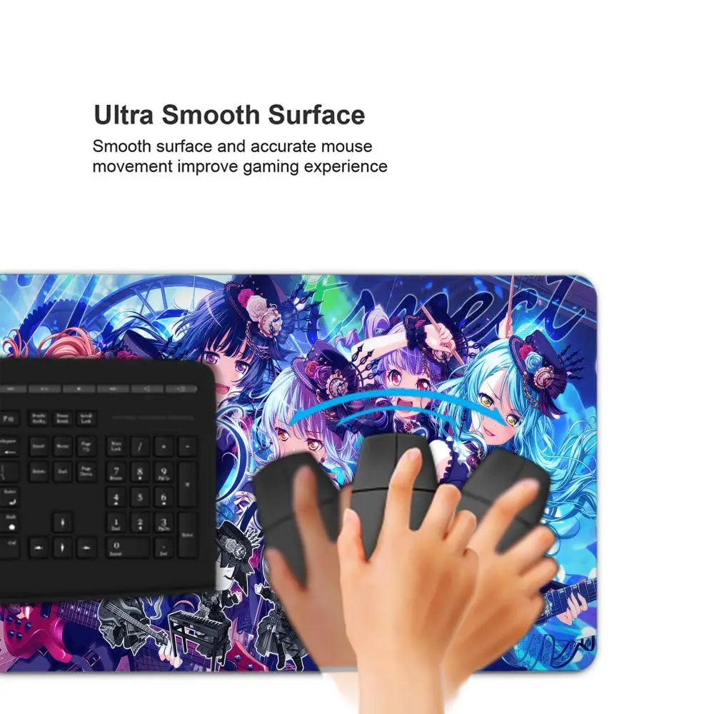 XXL Size Non-slip Wear-resistant for Desk Mat Anime Laptop Desk Office gamer table pad BanG Dream Mousepad Notebook Keyboard Pad