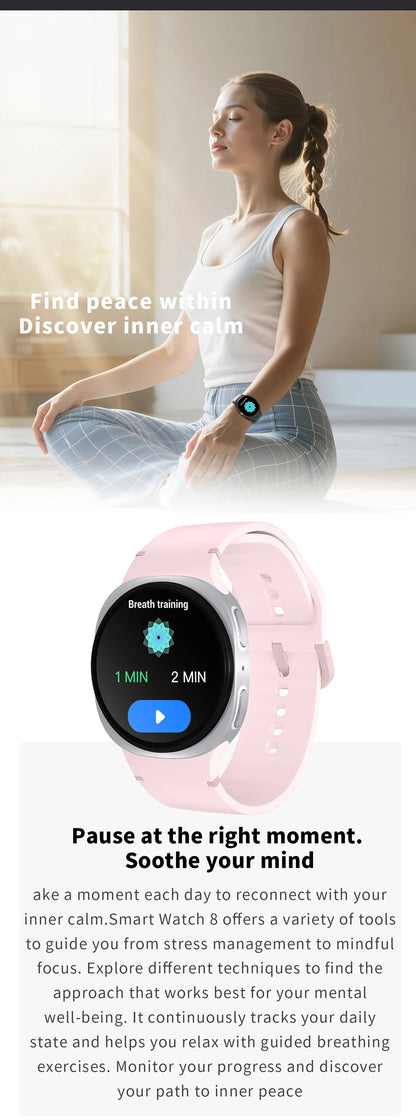 2025 Watch GPS Track Smart Watches For Men Women Sport Heart Rate Bluetooth Call NFC IP68 Waterproof Compass Smartwatch 8 Mini
