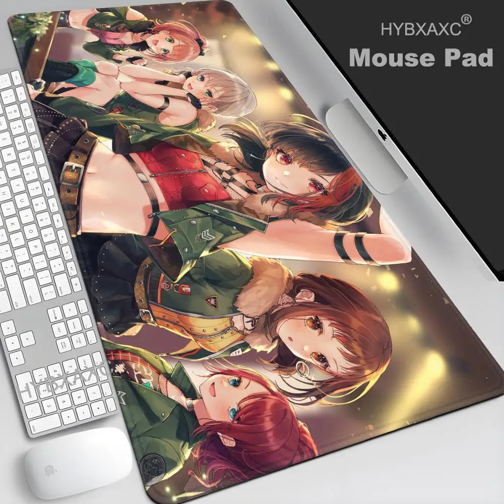 XXL Size Non-slip Wear-resistant for Desk Mat Anime Laptop Desk Office gamer table pad BanG Dream Mousepad Notebook Keyboard Pad
