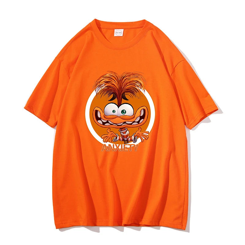 Inside Out 2 T-Shirt New Cute Cartoon Girl Boy Tops Summer WOMEN MEN Clothing Adult Anime Figure Colore Tee Family Clothes Gift