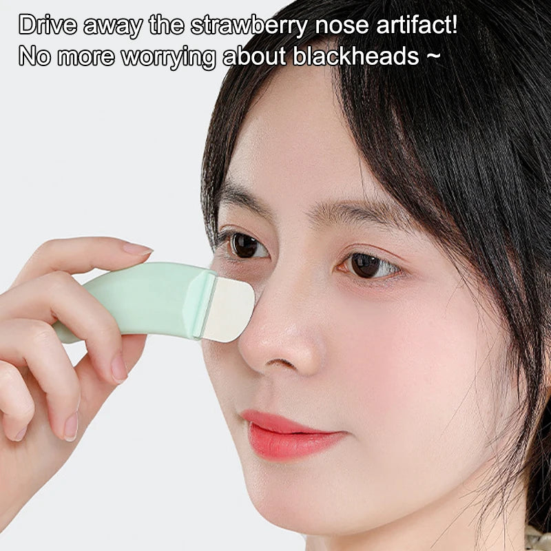 Facial Skin Scrubber Blackhead Remover With Cover Face Spatula Exfoliator Deep Cleansing Skin Care Tool