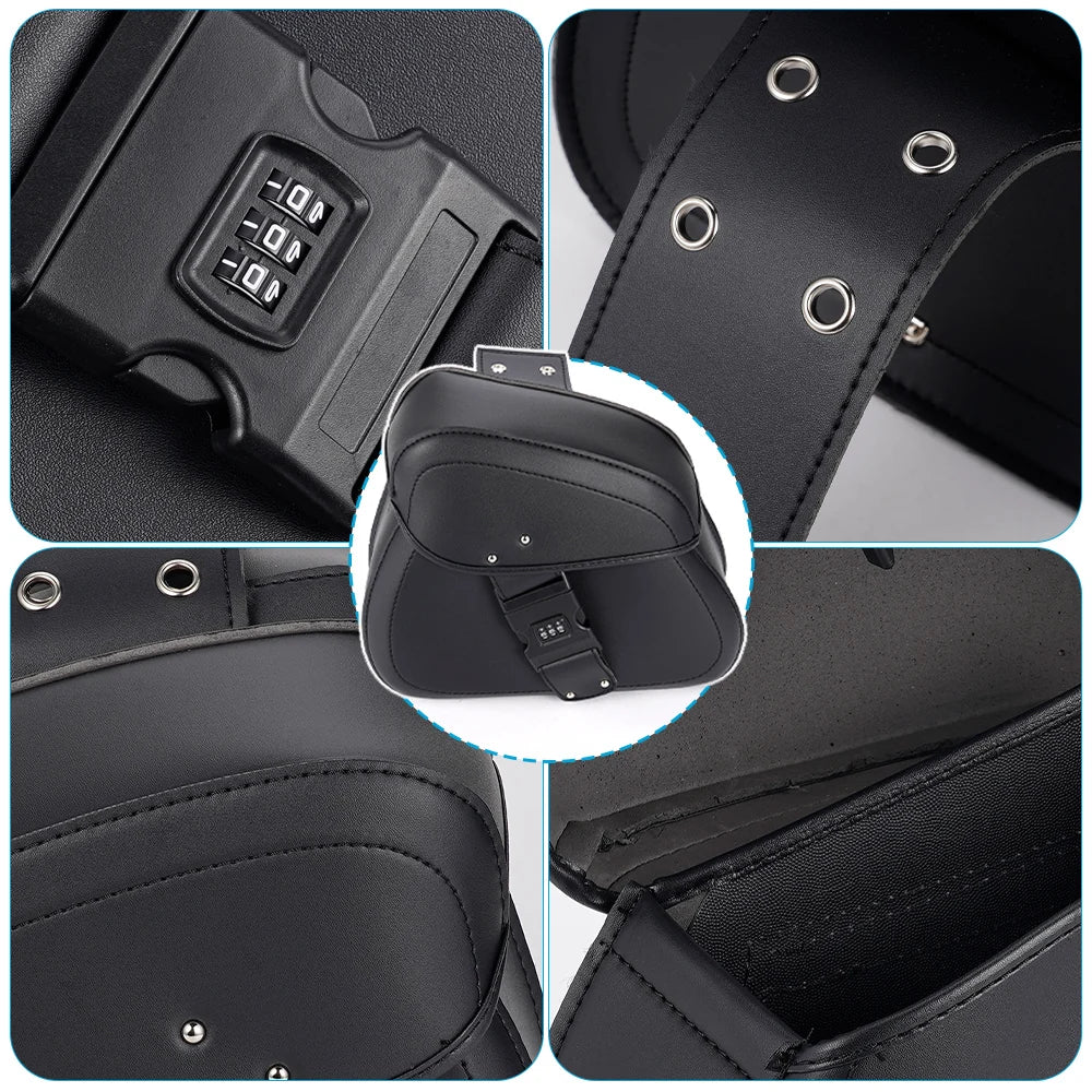 A Pair of 2 Black Motorcycle Hanging Bags, Suitable for Motorcycle Bags, Side Boxes, Side Bags, Tool Bags, Saddle Bags