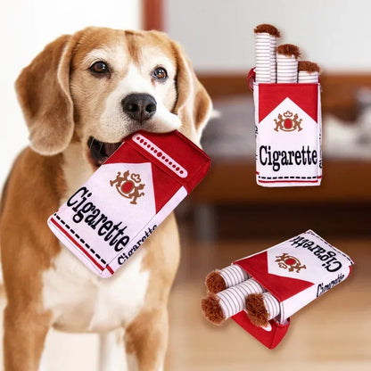 Funny Plush Interactive Cigarette Dog Toy - Good for Chewing A Giggle Gift Box for Dogs Who Love to Play! Accessories Toys Pet