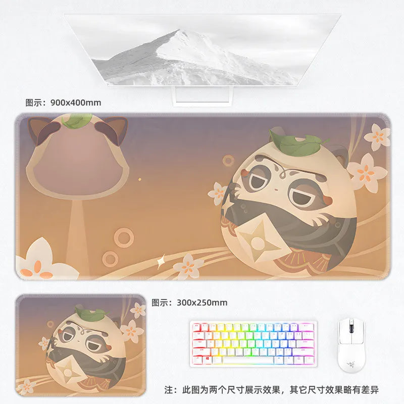 Genshin Impact Postcard Mouse Pad Large Custom Computer Keyboard Game Pads Home Office Desktop Mat