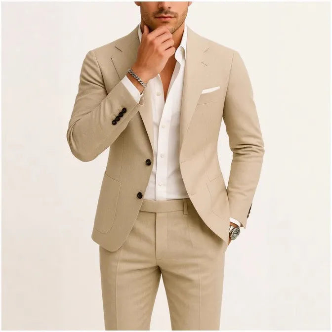 2025 Spring New Men Digital Print Casual Suit Set Jacket Pants Two Piece Cross Border Trade