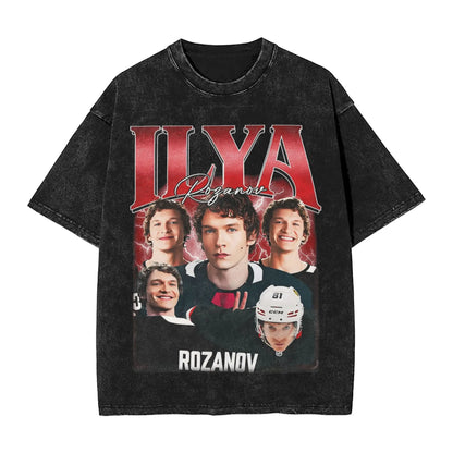Heated Rivalry Ilya Rozanov T Shirts Hip Hop Washed Short Sleeve Harajuku T-Shirt for Men Women Tops Streetwear Printed Tees