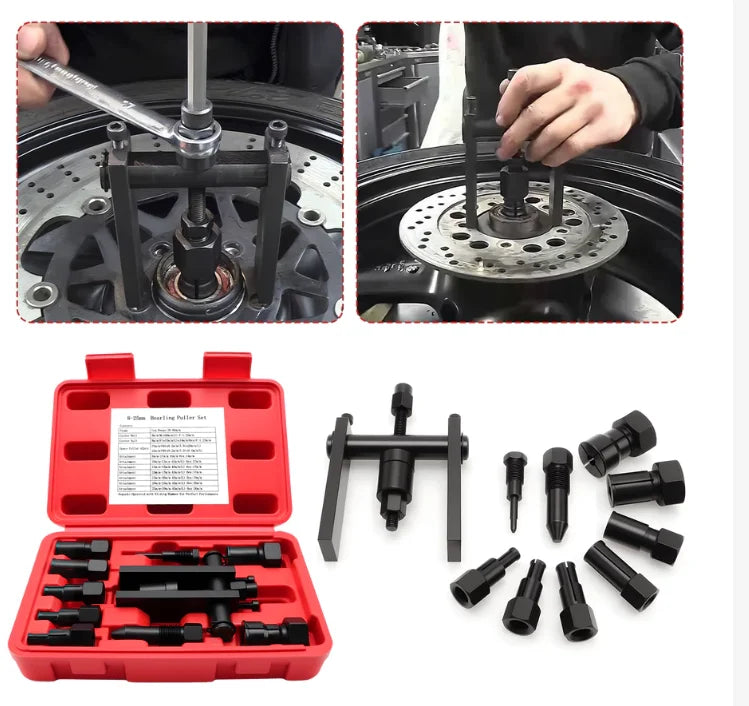 10 Pcs/Set Motorcycle Internal Bearing Puller Kits Aluminum Wheel Bearing Kit Puller Remover Automotive Tools with Box