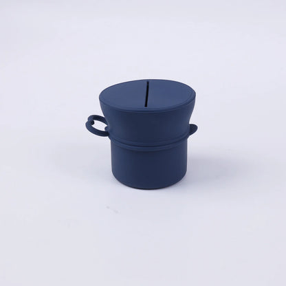 Portable Silicone Cup with Handle Food Grade Easy Clean Travel Mug BPA Free Leak Proof Drinking Cup for Outdoor Office