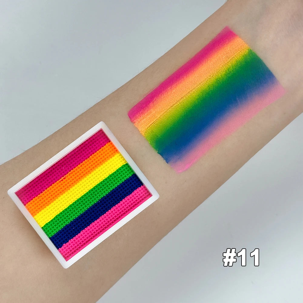 UV Glow-in-the-Dark Rainbow Water Activated Face Body Paint Fluorescent Neon for Masquerade Halloween Christmas Music Festival