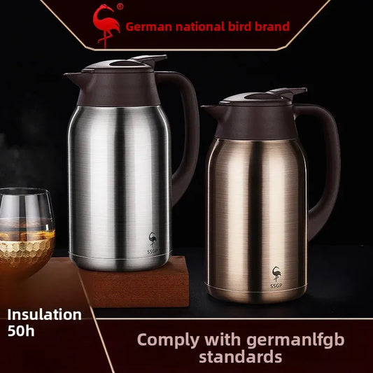 German Three Four Steel 316 Stainless Steel Insulated Tea Pot Home Use Steaming Tea Pot Insulated Water Pot Hot Water Bottle