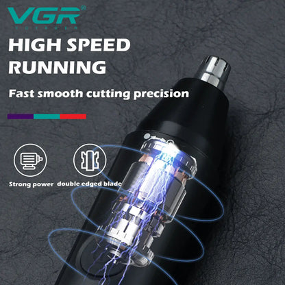 VGR V-613 New Design 2 in 1 IPX 5 Waterproof Hair Removal Appliances Rechargeable Electric Ear Eyebrow Nose Hair Trimmer