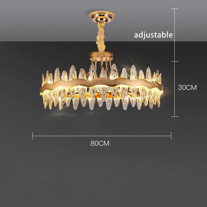 Living Room Luxury Crystal Chandeliers Modern Island Lighting Golden Lobby Decorative Lights