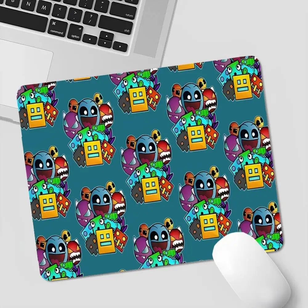 Cartoon Geometry Dash Video Game Office Student Gaming Thickened Large Pad Non-slip Cushion Mouse Pad for PC Computer Table