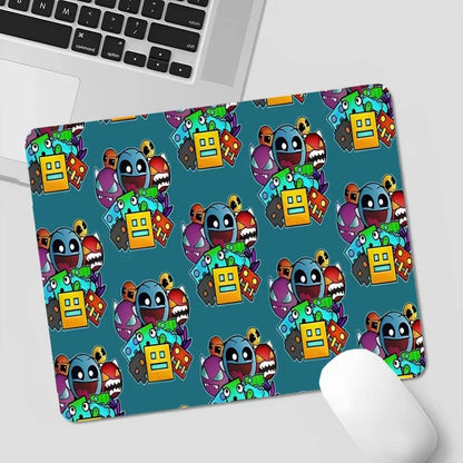 Cartoon Geometry Dash Video Game Office Student Gaming Thickened Large Pad Non-slip Cushion Mouse Pad for PC Computer Table