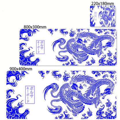 80x30cm Lock Edge Keyboard Pads Large Office Non-Slip Computer Mouse Pad Japanese Art Dragon Deskmat Gamer Custom Home Mousepad
