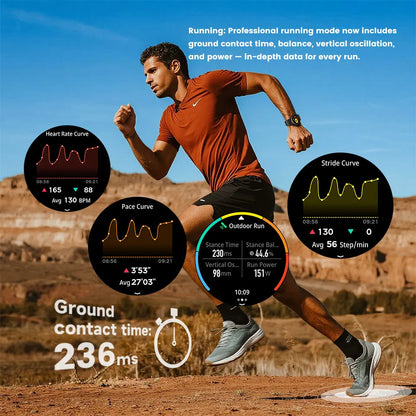 2025 NEW GPS Smart Watch 1.46'' AMOLED Display Built-in Compass Barometric Altimeter 5ATM 580mAh Battery Sports Smartwatch Men