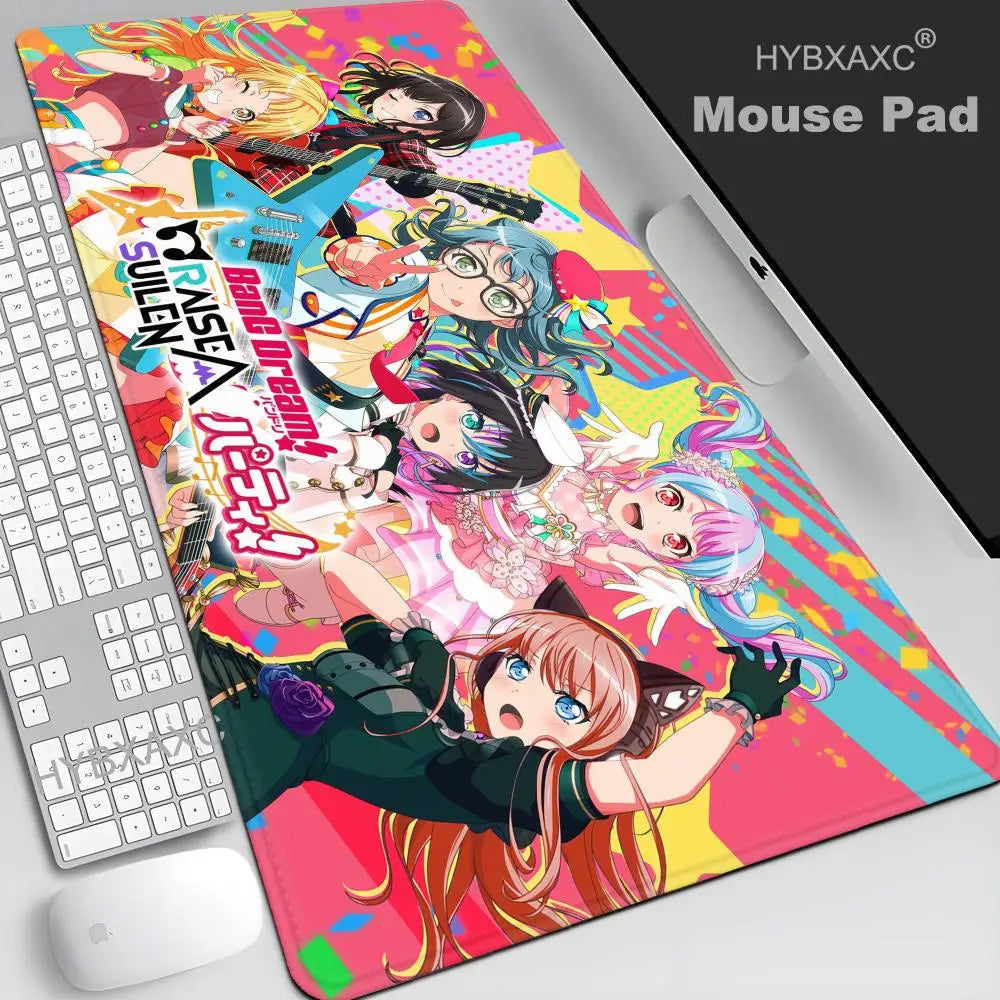 XXL Size Non-slip Wear-resistant for Desk Mat Anime Laptop Desk Office gamer table pad BanG Dream Mousepad Notebook Keyboard Pad