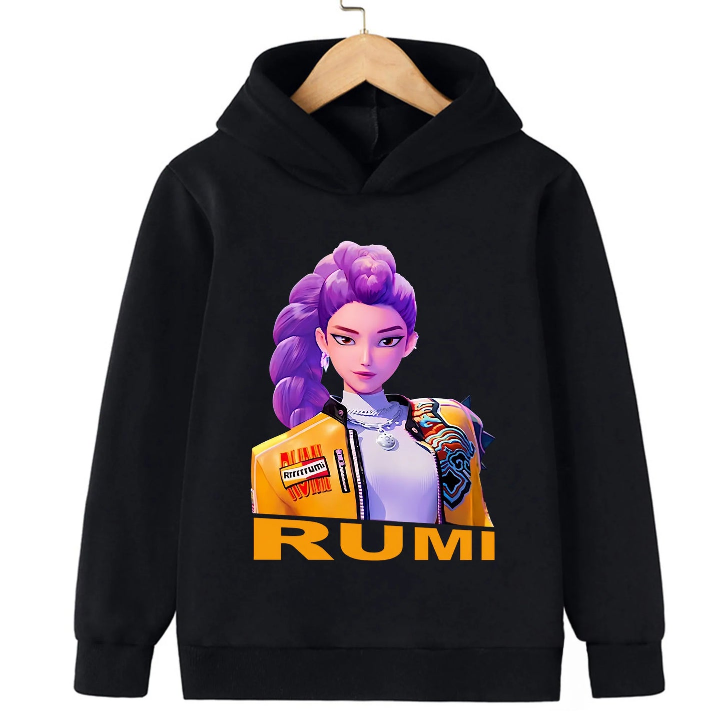 2025 KPop Demon Hunter Cartoon Girls Boy Hooded Sweatshirt Warm Children's Korean Wave Fashion Casual Tops Casual Girls Clothing