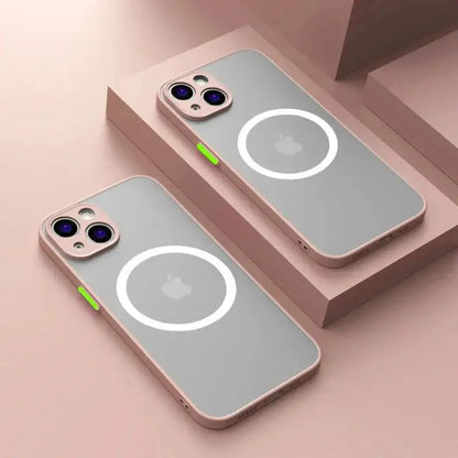 Luxury Matte Armor Magnetic For Magsafe Wireless Charge Case For iPhone 15 16 14 13 11 12 Pro Max Mini Plus XS X XR Cover funda