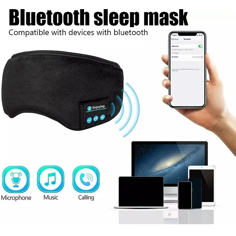 Smart Eye Mask Patch And Bluetooth Wireless Headphone 3D Sleep Mask Aid And Light-blocking Eye Cover