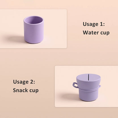 Portable Silicone Cup with Handle Food Grade Easy Clean Travel Mug BPA Free Leak Proof Drinking Cup for Outdoor Office
