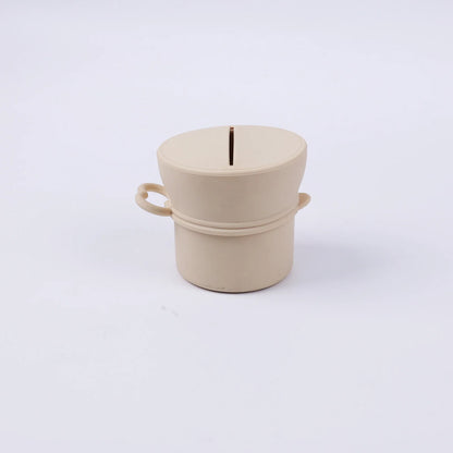 Portable Silicone Cup with Handle Food Grade Easy Clean Travel Mug BPA Free Leak Proof Drinking Cup for Outdoor Office