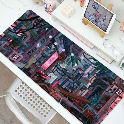 City Street Print Art Gaming MousePad Computer Laptop Gamer Table Mats Anti Slip Soft Mouse Pads for Home Office Accessories