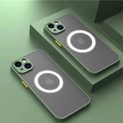 Luxury Matte Armor Magnetic For Magsafe Wireless Charge Case For iPhone 15 16 14 13 11 12 Pro Max Mini Plus XS X XR Cover funda