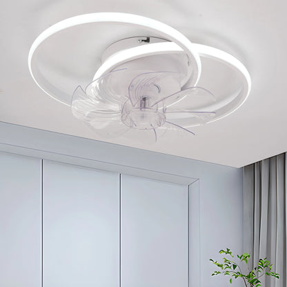 Smart Mute Ceiling Fan with Lighting White Intelligent Dimming 6 Wind Power Ceiling Fan with Remote Control APP Home Appliance
