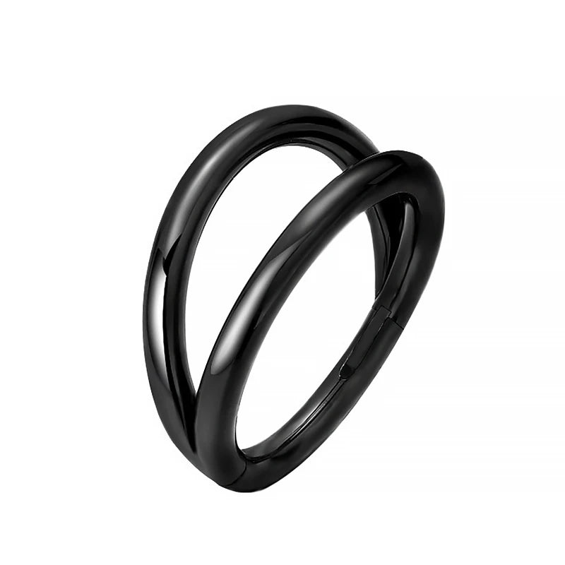 316L Surgical Steel Segment Tragus Helix Cartilage Earring Nose Ring Septum Clicker Conch Three Layers Nostril Piercing Jewelry