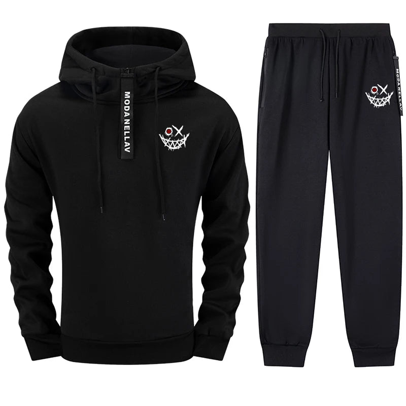 2025 New Arrival Men's Sportswear Zipper Hoodie + Pants Urban Casual Fashion Sweatshirt Outfit Autumn Winter Training Sport Suit