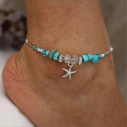 Love Personality Double Simple Bohemian Layered Heart Anklet Summer Beach Anklets On Foot Ankle Bracelets For Women Leg Chain