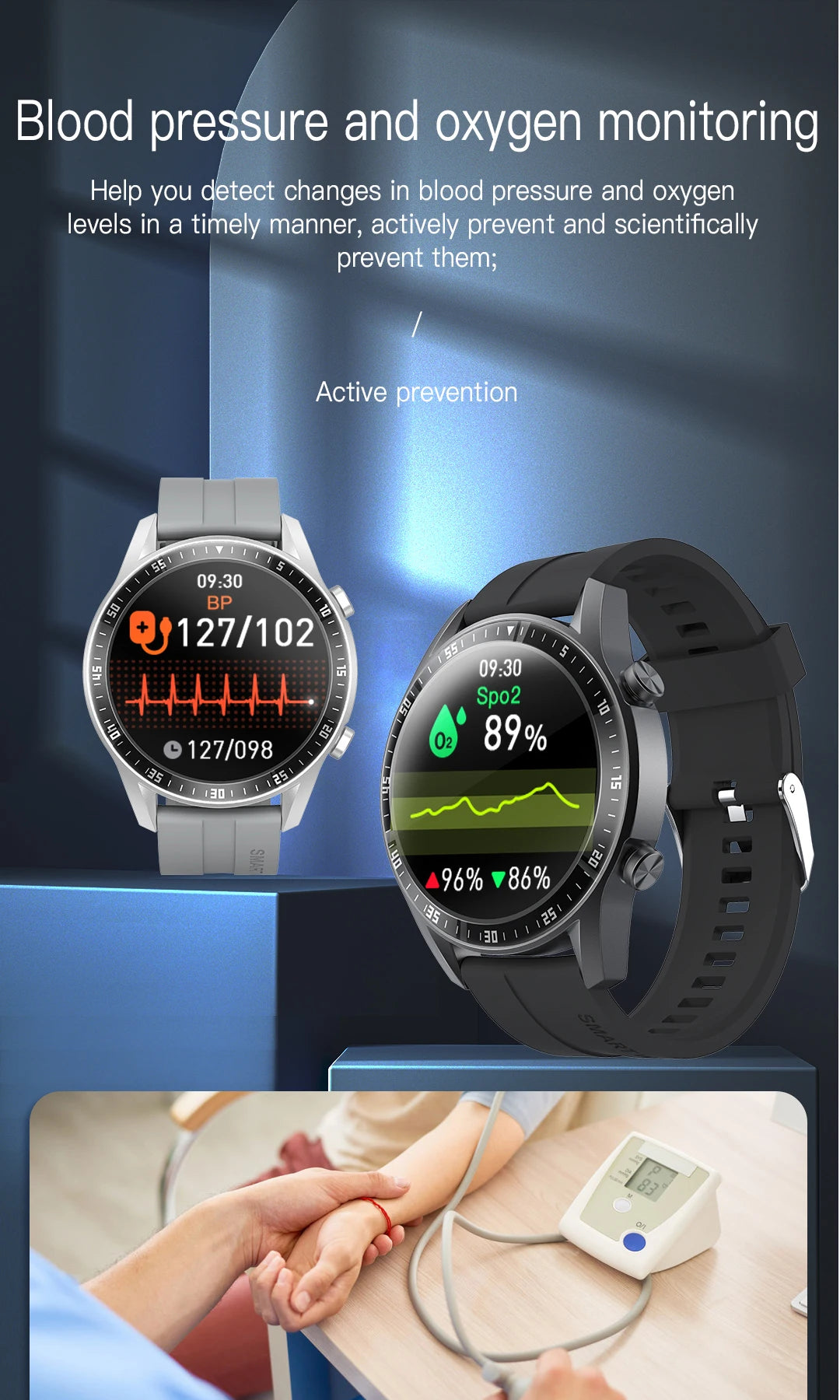 Smart Watch for Men Outdoor Activities Fitness Tracker Sport Watch with Calorie Step Counter Heart Rate Blood Pressure Monitor