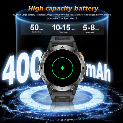 2025  Smart Watch Wireless Calling Weather Forecast Magnetic Charging Waterproof LED Flashlight Men smartwatch For Android IOS