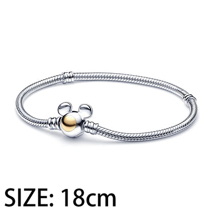 Disney Plata De Ley 925 Silver Charm Monster Activity Flowers Pendant Beads Original Women Bracelets Bangles DIY Jewelry Gift