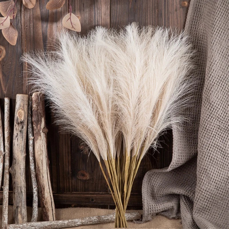 10pcs Artificial Reed Ins Wind Bouquet Imitation Flowers Bohemian Home Living Room Decor Fake Reed Christmas Wedding Decoration