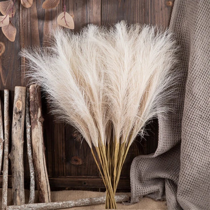 10pcs Artificial Reed Ins Wind Bouquet Imitation Flowers Bohemian Home Living Room Decor Fake Reed Christmas Wedding Decoration