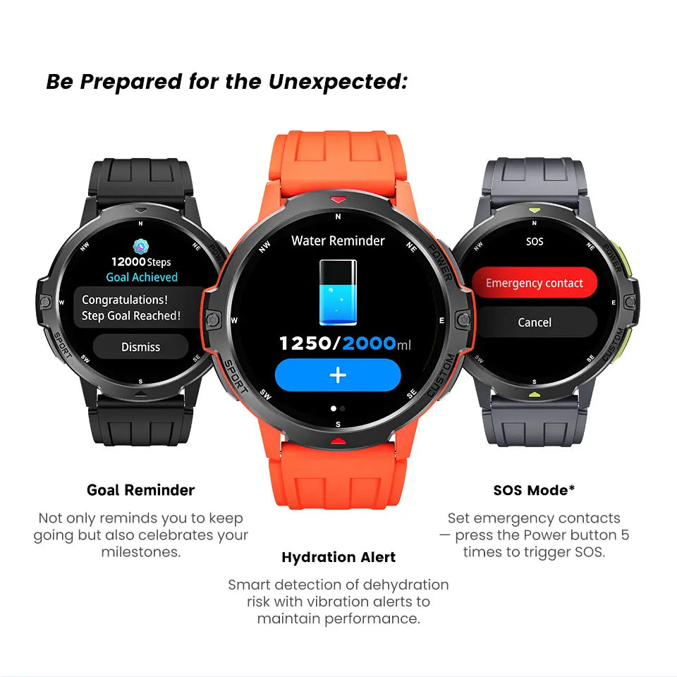 2025 NEW GPS Smart Watch 1.46'' AMOLED Display Built-in Compass Barometric Altimeter 5ATM 580mAh Battery Sports Smartwatch Men