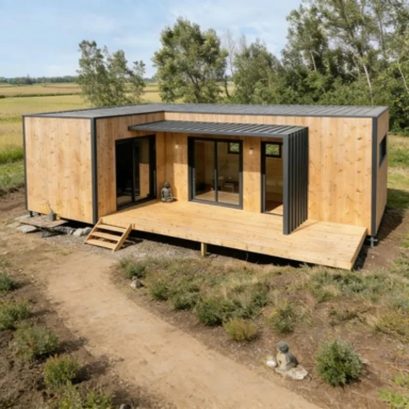 Prefabricated Houses Housing20Ft Expandable Container House Steel Van House Design with 40X40for Bedroom Mobile Modular Home
