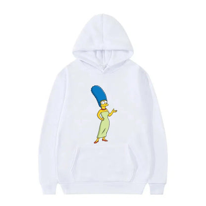 Disney The Simpsons Funny Pattern Casual Hooded Tops Men Woman Loose Comfortable Winter Black Sports Pullovers Fashion Clothing