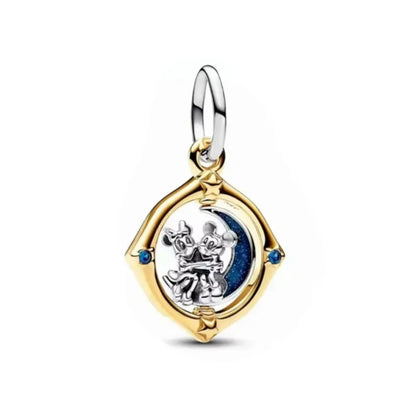 2025 New Disney Beautiful Princess Dress Bead Pendant 925 Silver Suitable for European Original Bracelet DIY Exquisite Jewelry