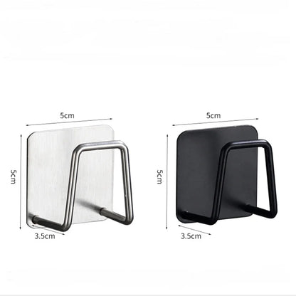 No-Drill Kitchen Sink Storage Rack Stainless Steel Sponge Holder Wall-Mounted Rag Hanger Wire Ball Drain Rack