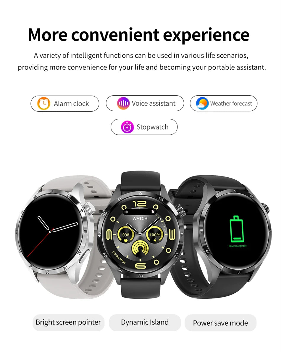 2025 New Smart Watch Men Watch 4 Pro1.53 inch AMOLED HD Screen BT Call GPS sports NFC Health Monitoring Smartwatch Mens Watch