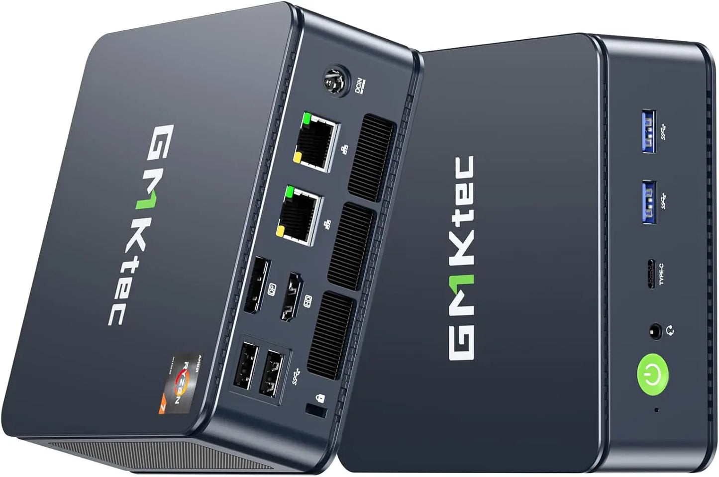 M5 Plus Gaming Mini PC Ryzen 7 5825U (Upgraded 7430U/ 5700U), 32GB RAM 1TB SSD Dual NIC LAN 2.5GbE Desktop Computers Offi