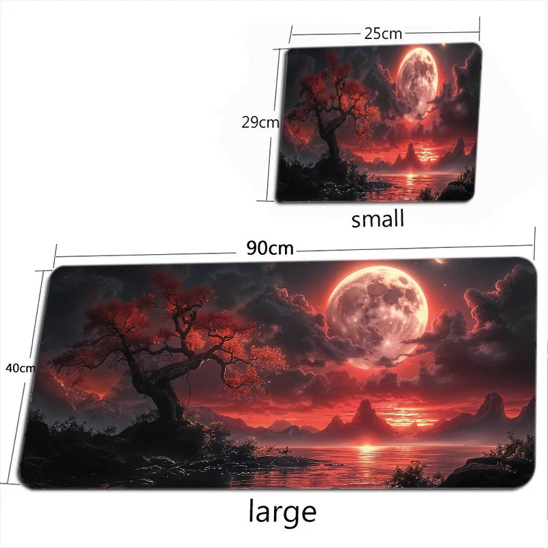 Starry Sky Moon Mouse Pad Large Computer Office Game Table Mats XXL Rubber Anti-slip Gaming Keyboard Mousepads Long Desk Pads